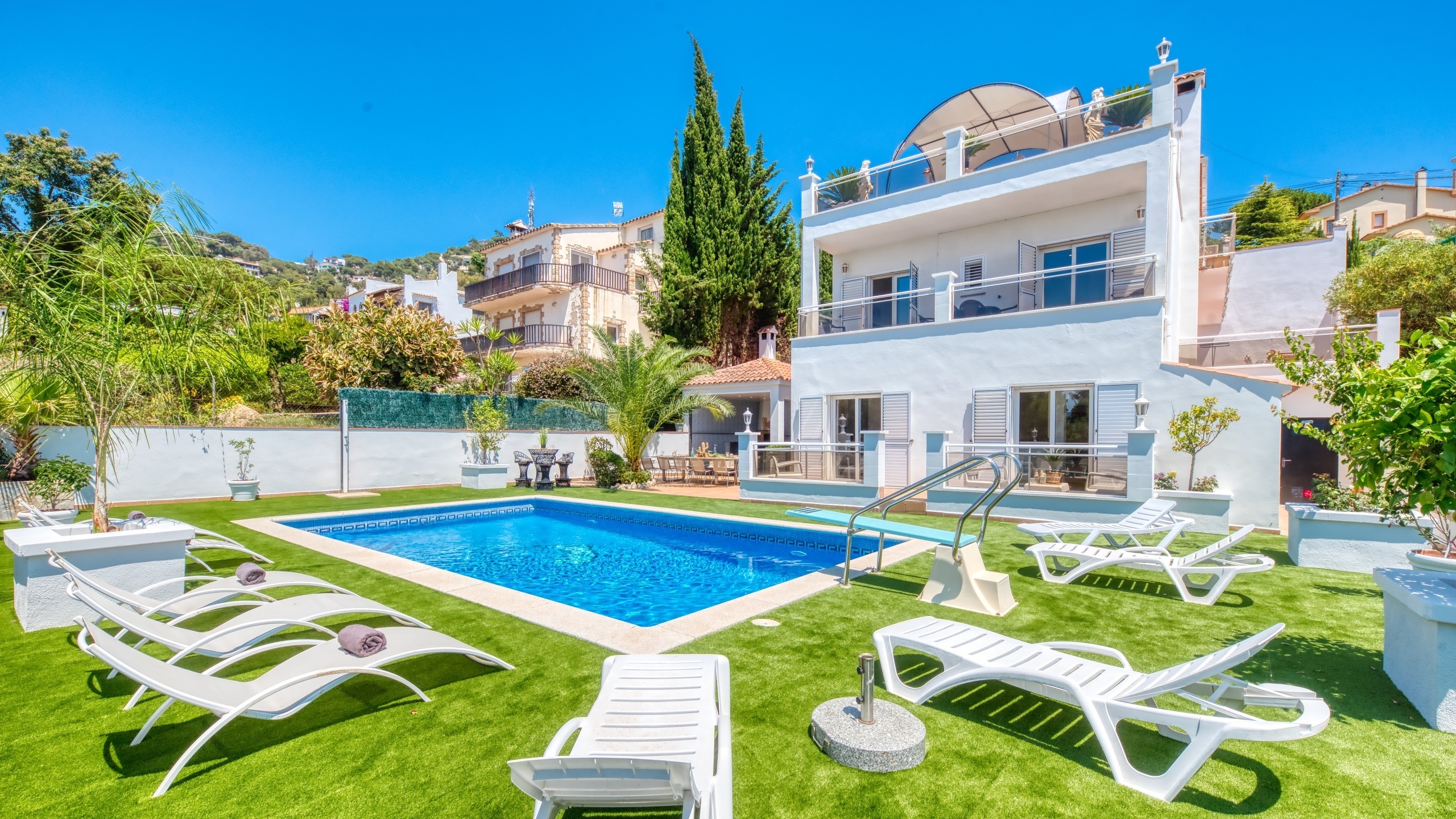 Villas de vacances - Costa Brava - Espagne - Villa Maribel - Chaises longues